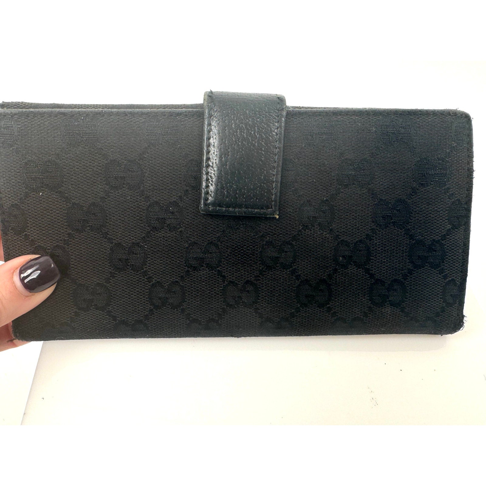 Gucci Black Nylon Canvas Tom Ford Era Monogram Continental Long Wallet