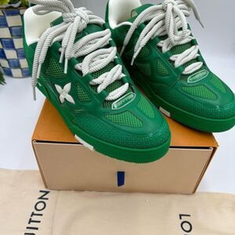 Men’s Louis Vuitton green skate sneakers size 10 fits 12 US made in Italy