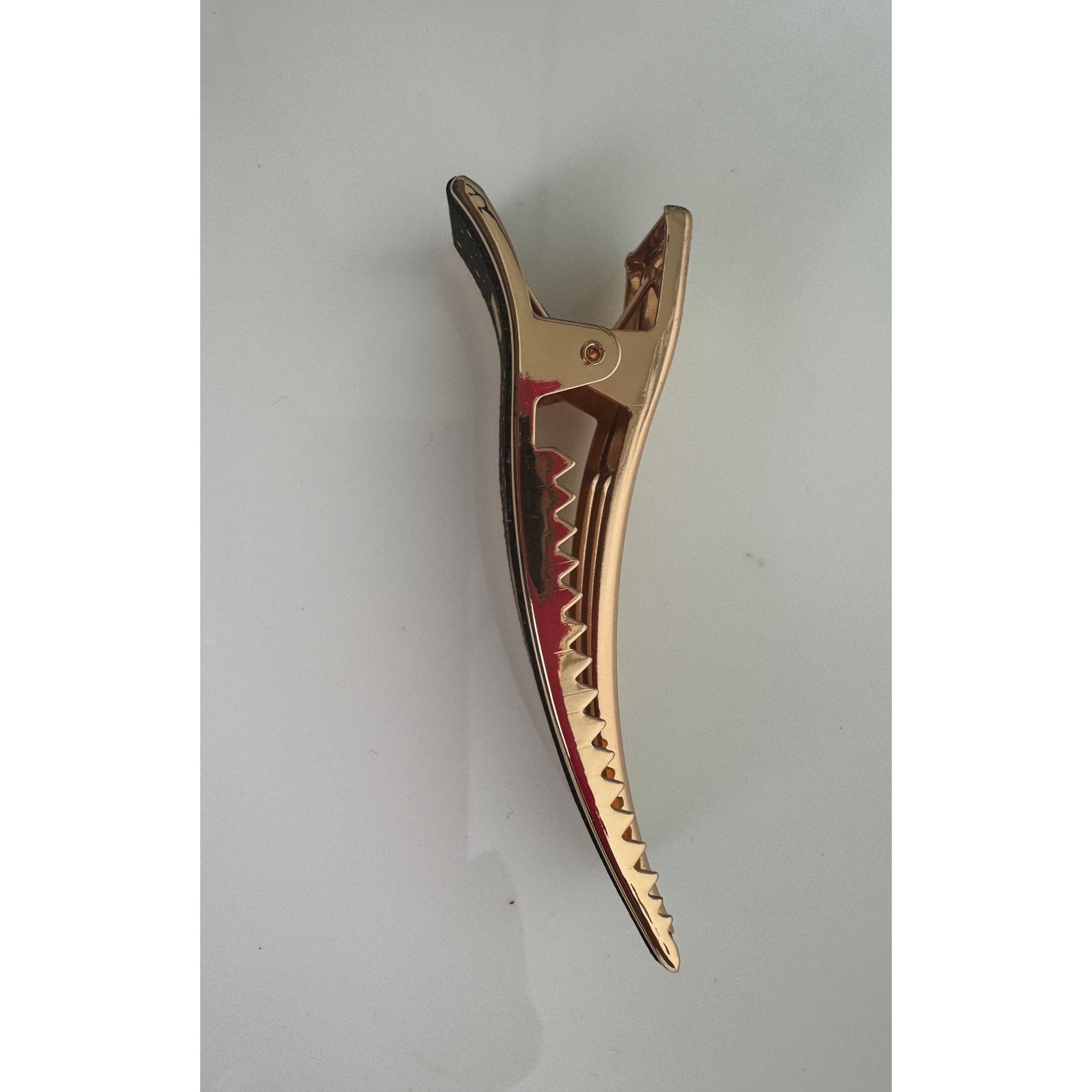 Women's Chanel Black & Gold Logo Star Print Hair Barrette Clip