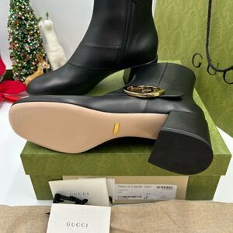 Women’s Gucci, Leather GG Blondie, 55 mm ankle boots size 41 made in Italy