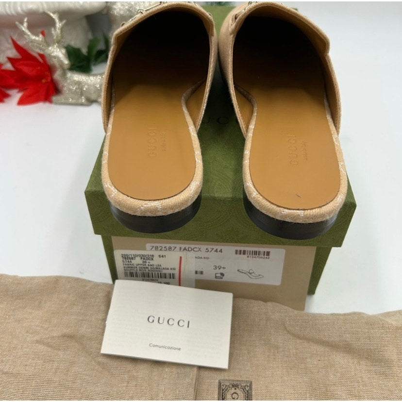 Women's Gucci GG canvas Princetown loafers size 39.5 made in Italy