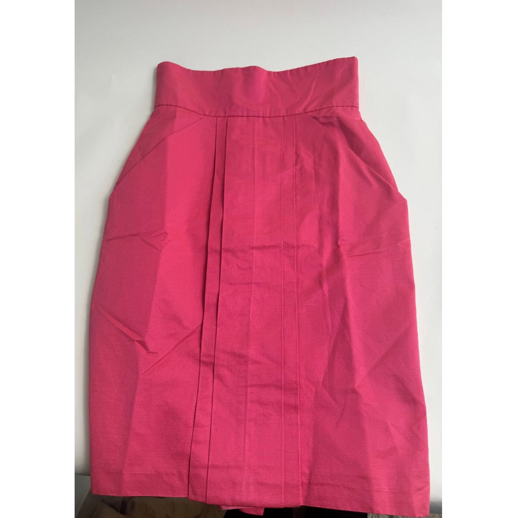 Martin Grant Paris NWT Structured A-Line Skirt – Hot Pink Silk Blend – Size S