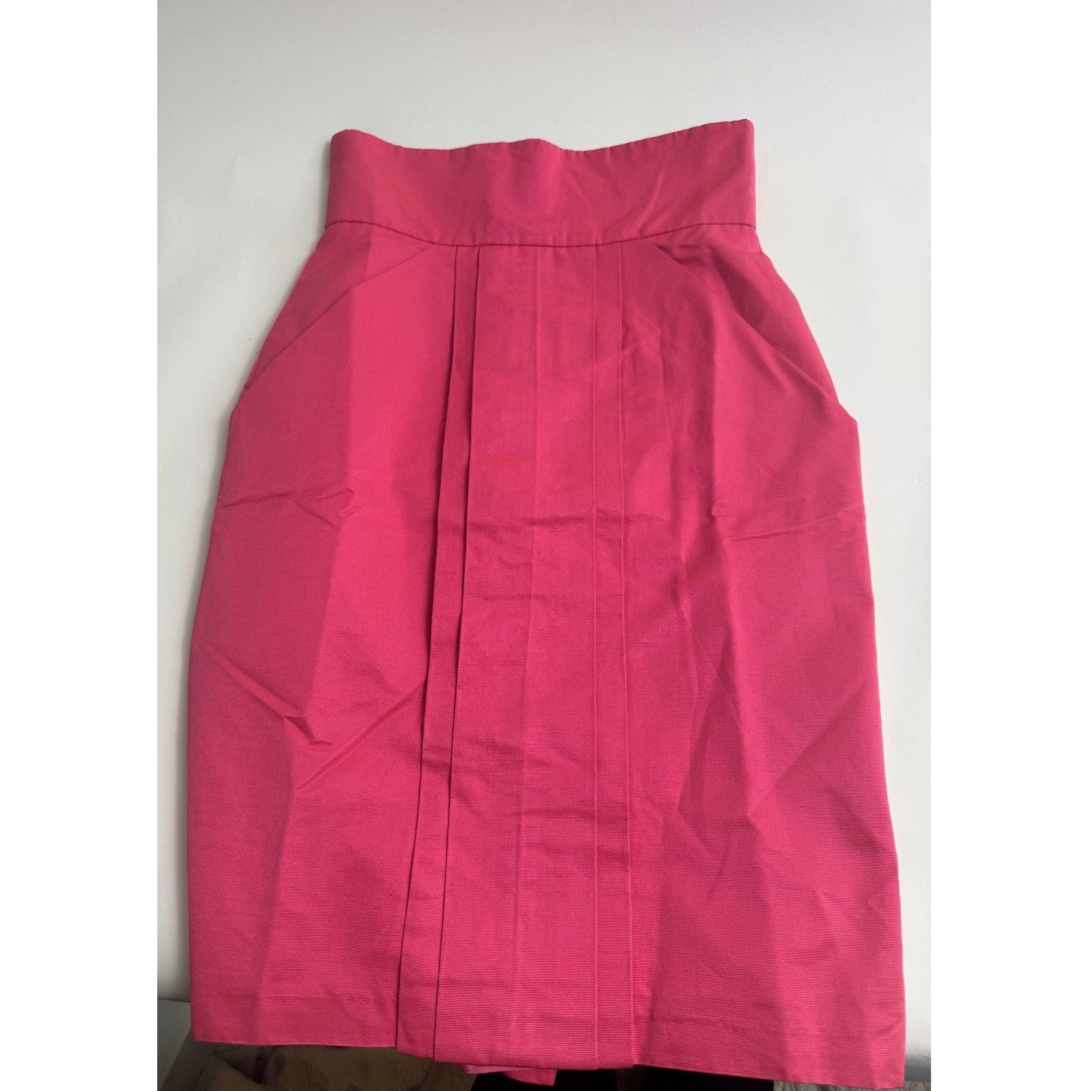 Martin Grant Paris NWT Structured A-Line Skirt – Hot Pink Silk Blend – Size S