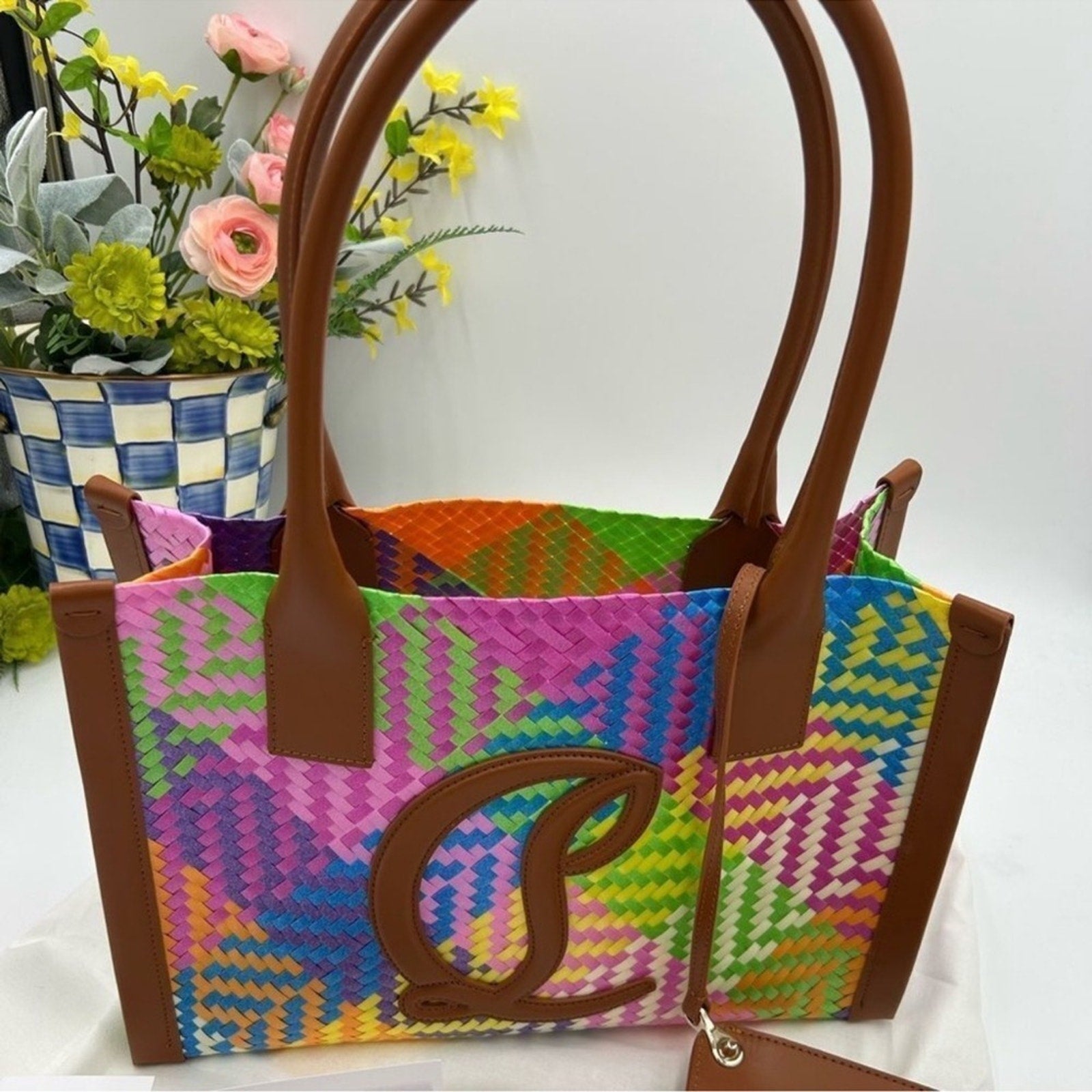 Women's Christian Louboutin side-by-side tote with removable pouch
Made in Italy