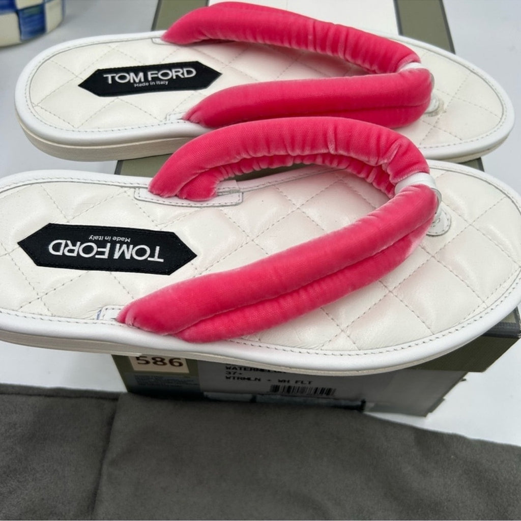 Women's Tom Ford Watermelon/White Flip-flop sandals 
Sizes 37.5 
Made in Italy