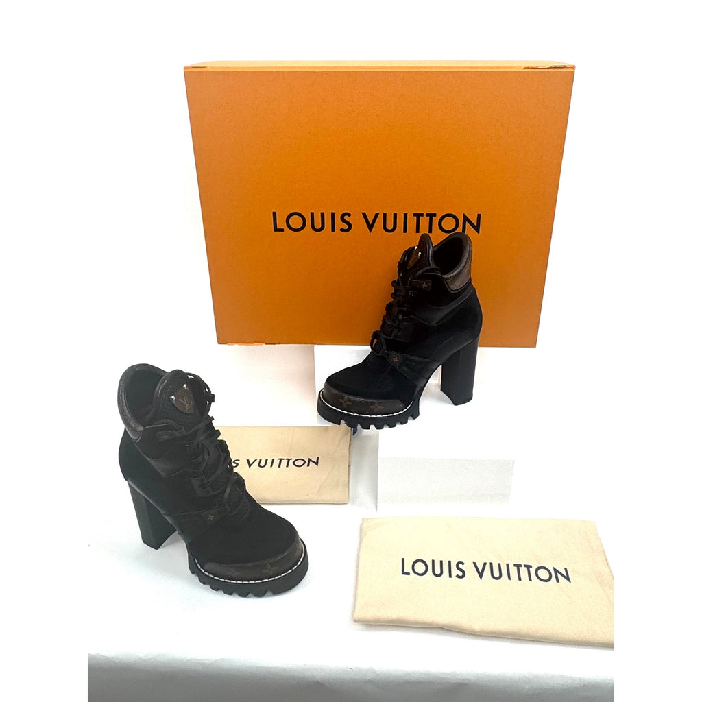 Louis Vuitton Laureate Black Platform High Heel Ankle Boots EU 40 US 9.5