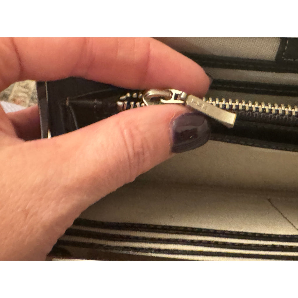 PAUL SMITH Rare Black and Yellow Heart Print Kiss Lock Clutch Bag/Long Wallet