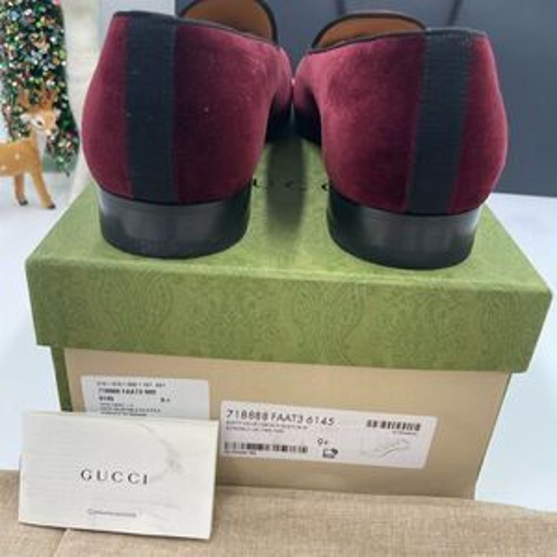 Men’s Gucci velvet horse bit dress loafers size 9.5 fits 10.5 US made Italy