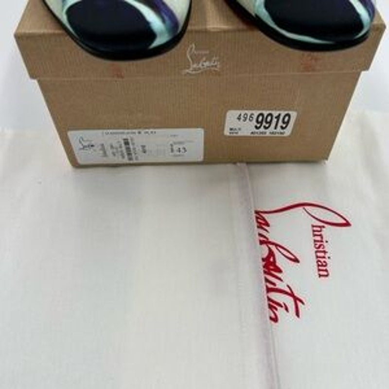 Men's Christian Louboutin, dandy chick roses, satin loafers size 43 made Italy