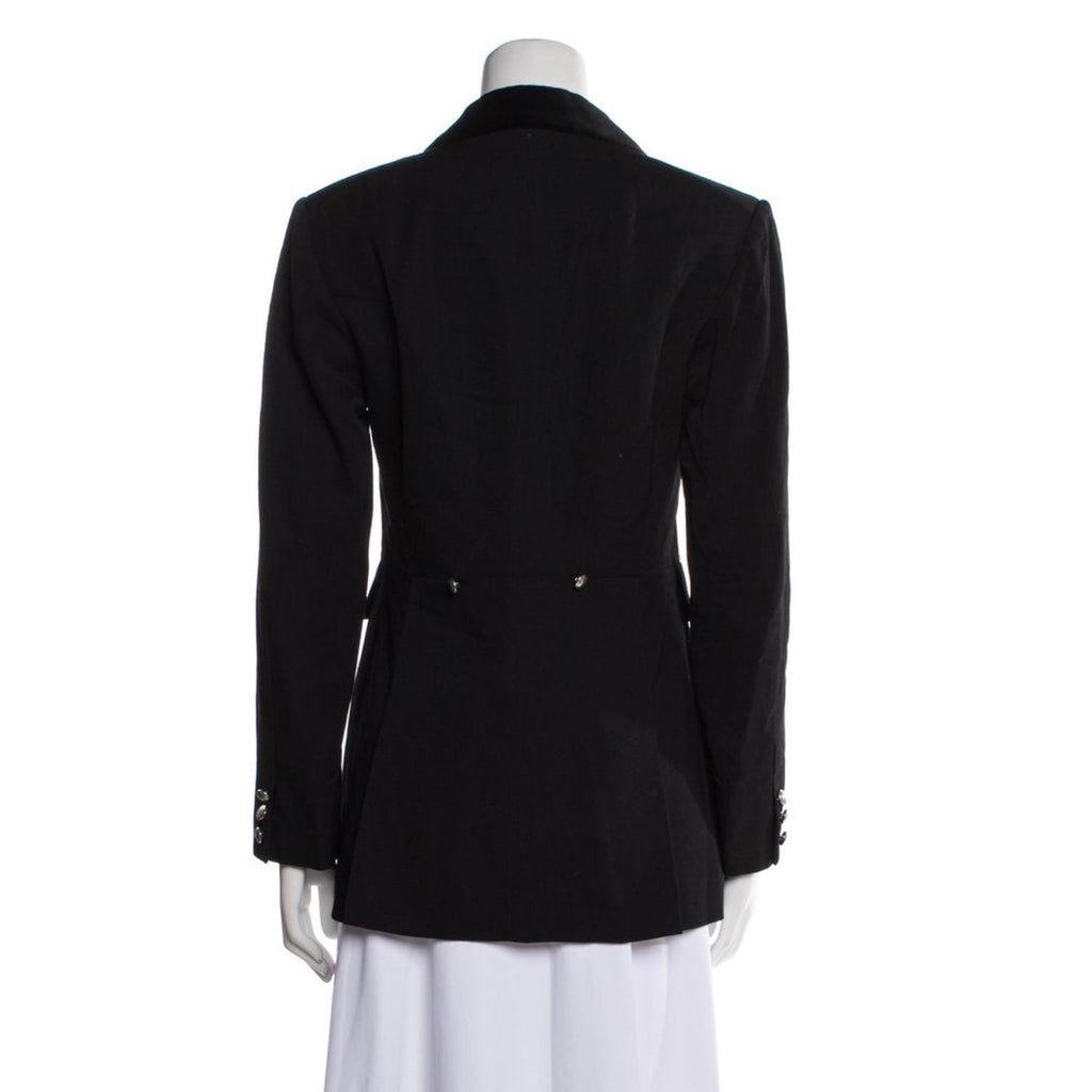 Hermes Women's Black 100% Wool Blazer Jacket Size FR 40 / US 8