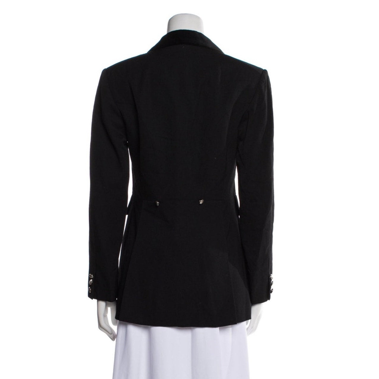 Hermes Women's Black 100% Wool Blazer Jacket Size FR 40 / US 8