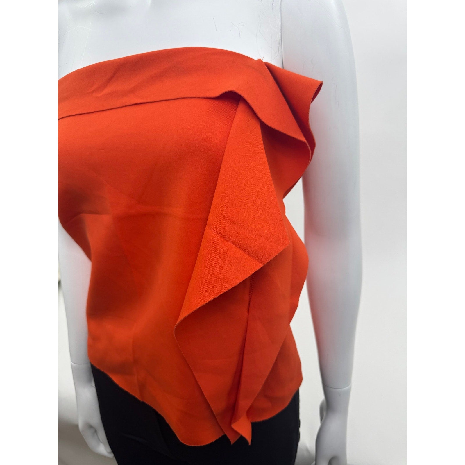 Lanvin NWOT Orange Draped Strapless Top FR 38 US 6