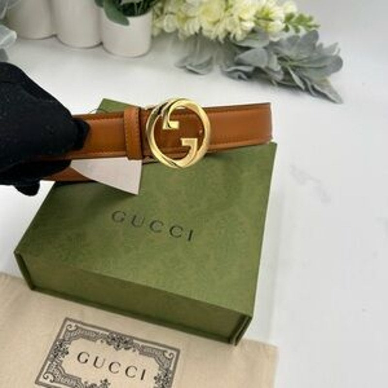 Men's Gucci, Blondie interlocking G leather belt size 120 cm/48 inches Italy