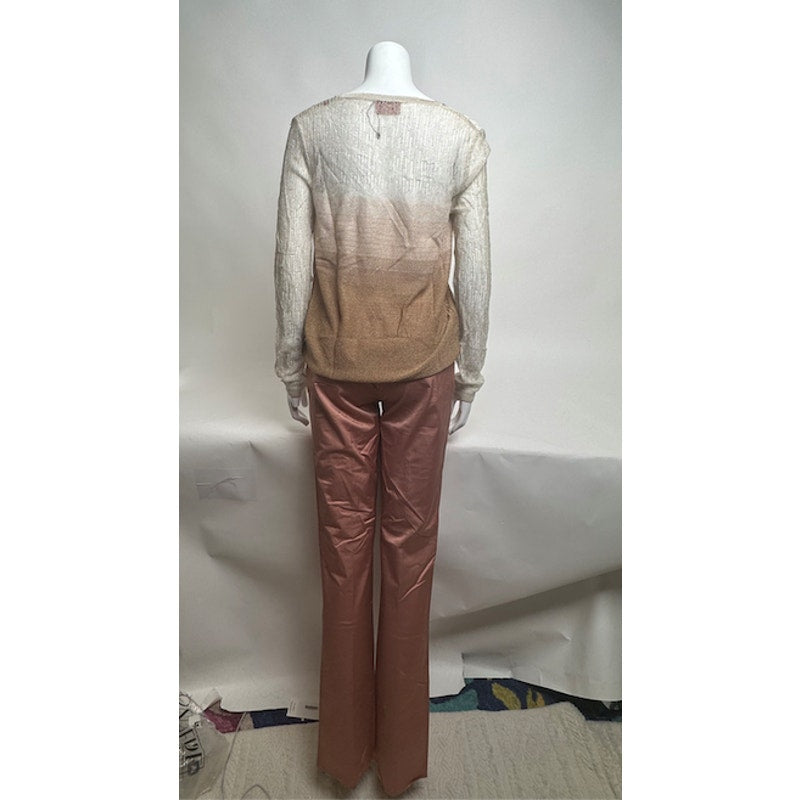 Missoni NWOT Metallic Long Sleeve V-Neck Blouse Size XS