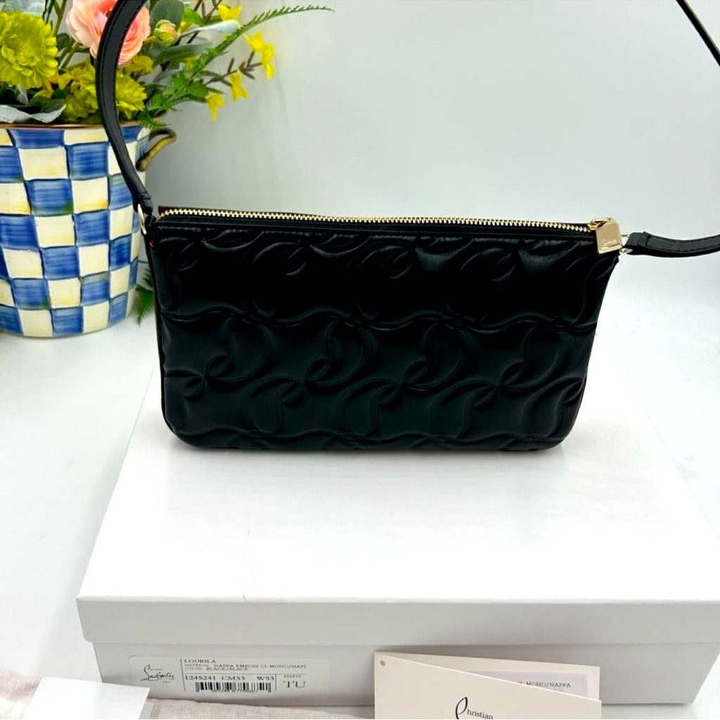 Women's Christian Louboutin shoulder bag CL embossed Napa Leather 
Made in Italy