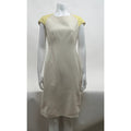 Aquilano Rimondi NWT Cream & Yellow Cap Sleeve Sheath Dress – Size 44