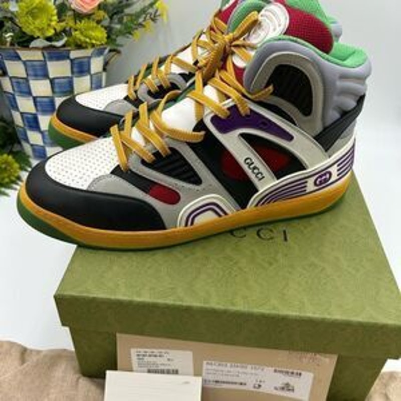 Men’s Gucci, leather high top basket sneakers size 14.5 made in Italy