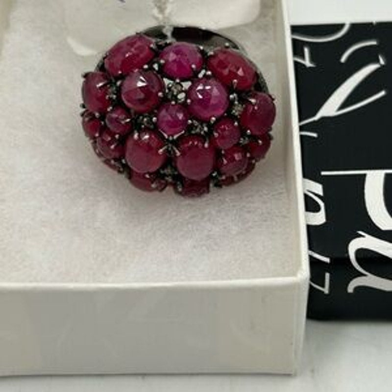Bavna Sterling, silver and genuine Ruby, ring size 7