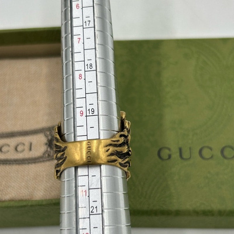 Unisex Gucci iconic Lionhead ring size 10 made in Italy
