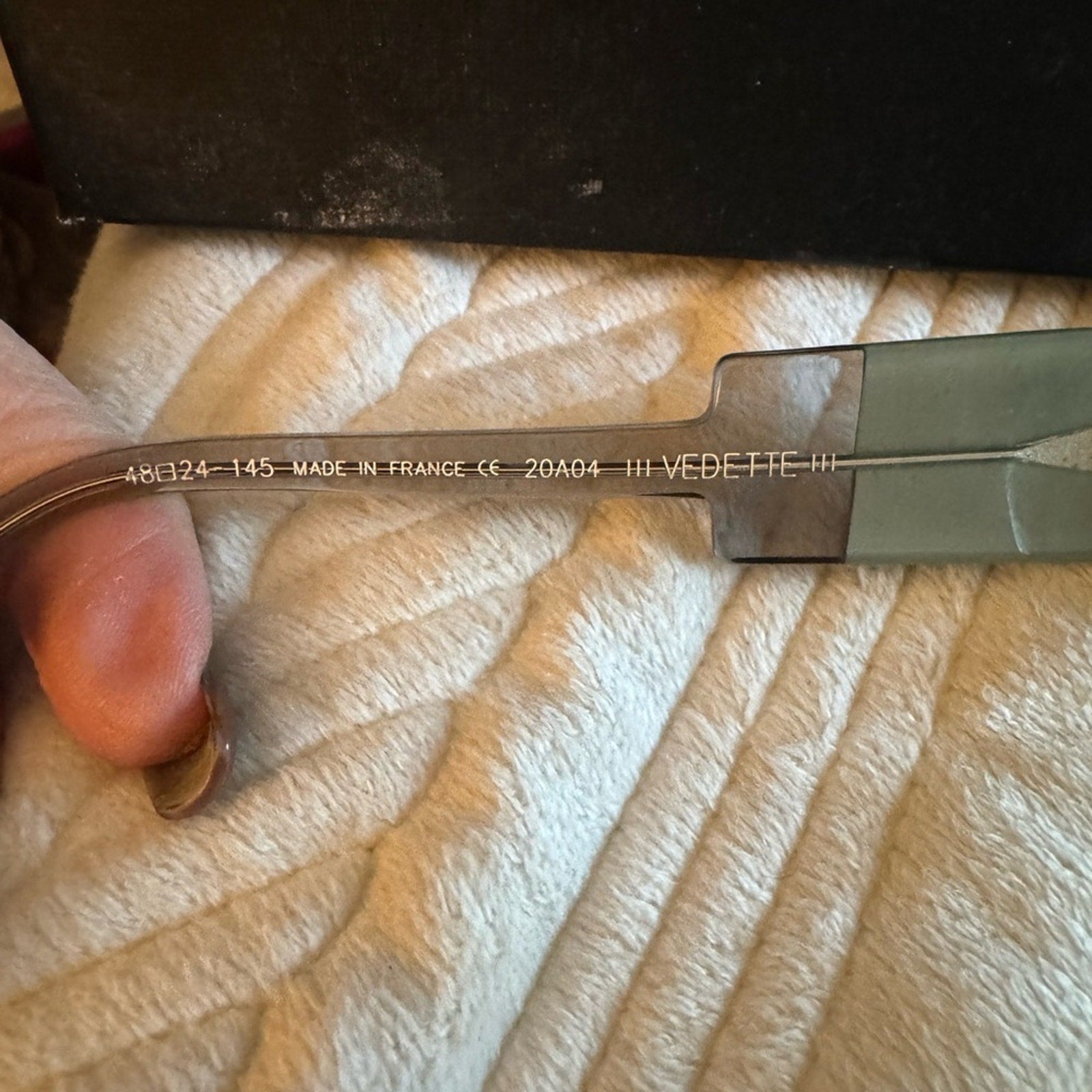 Anne & Valentin Green / Black and clear striped uniques handmade frames EYE ART