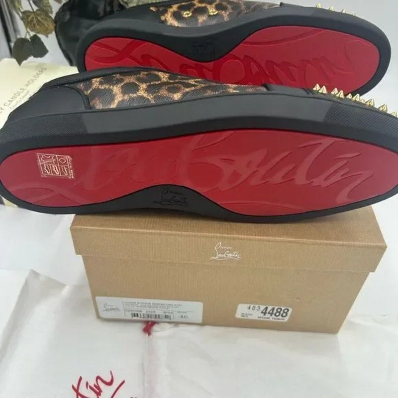 Men's Christian Louboutin, Louis Jr Orlato flat spikes size 46 made in Italy
