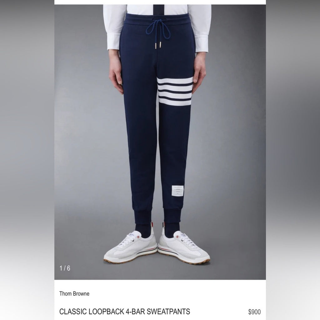 MEN’S THOM BROWNE
CLASSIC LOOPBACK 4-BAR SWEATPANTS
SIZE 3(L/XL) sizing on site