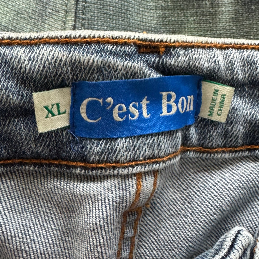 Men's C’est Bon Moneybag Graffiti Style Denim Jeans Size XL