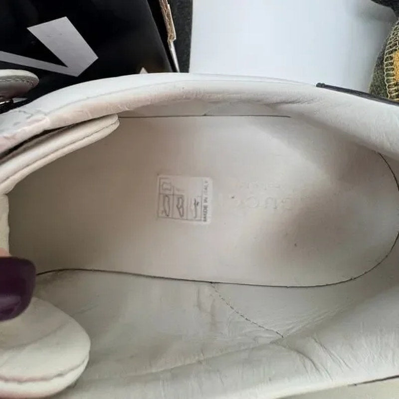 VNDS OG Women's Gucci White Leather Blind For Love Ace Sneakers Size 39