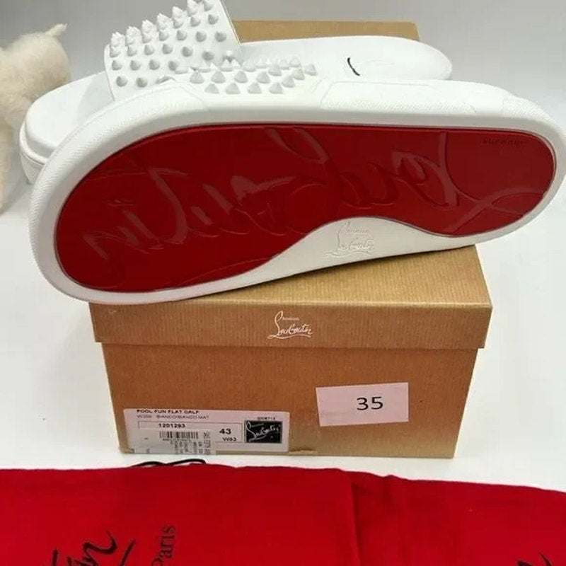 Men’s Christian Louboutin pool fun slides size 43 made in Italy