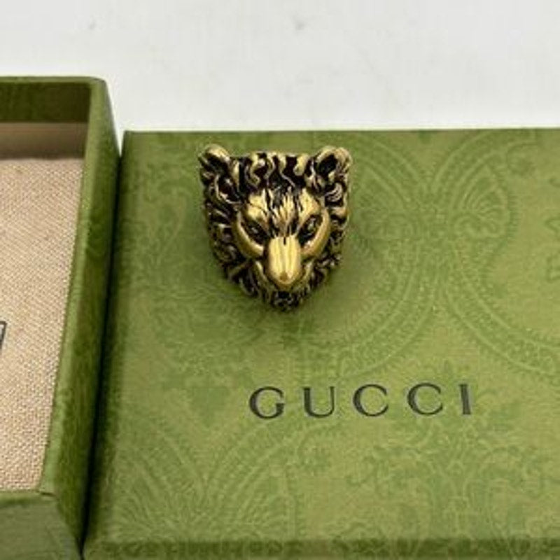 Unisex Gucci iconic Lionhead ring size 10 made in Italy