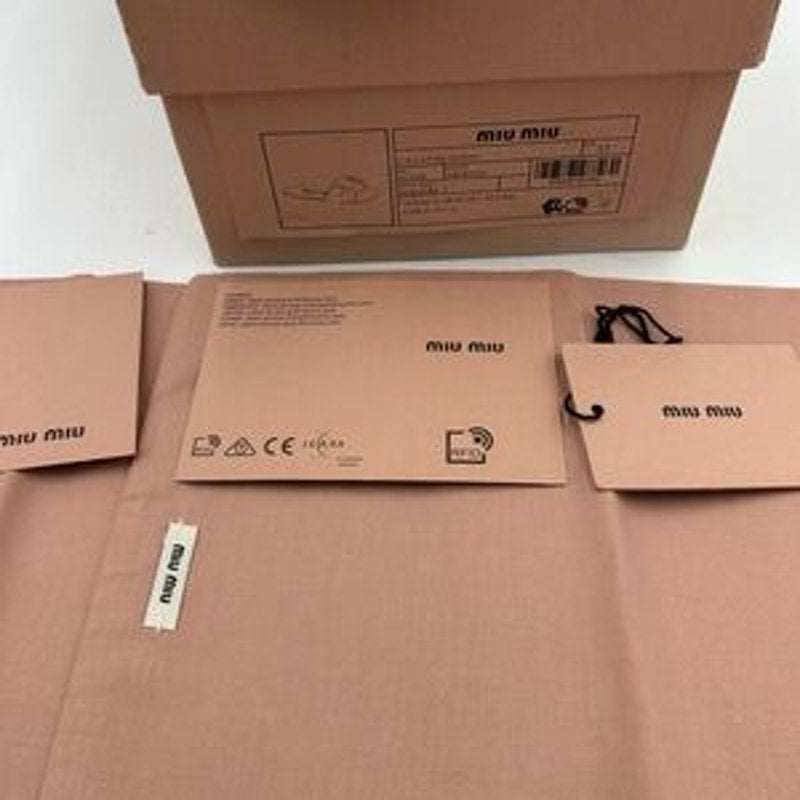 Women's Miu Miu metallic slide sandals size 37 made in Italy