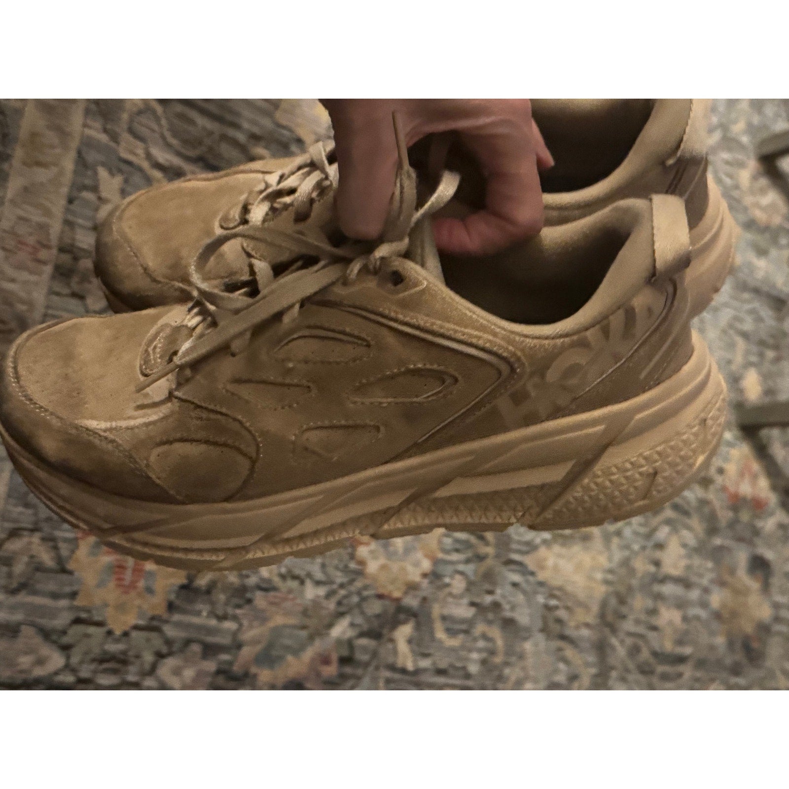 HOKA Tan One Clifton L Suede 1122571-SSDD Sneakers Women's Size 10M