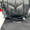Saint Laurent YSl Black Lou Lou medium Puffer Shoulder Bag made in Italy