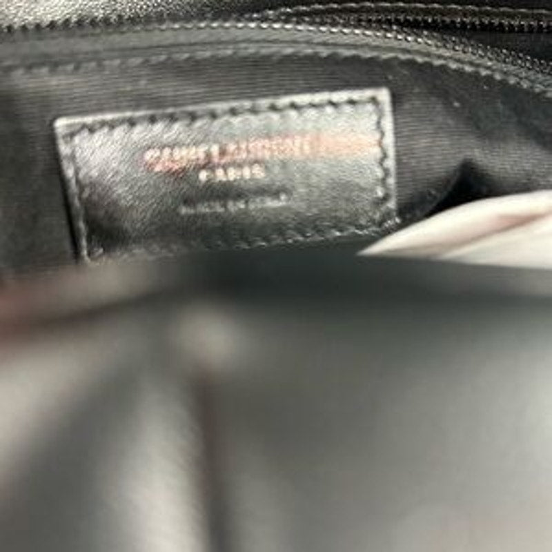 Saint Laurent YSl Black Lou Lou medium Puffer Shoulder Bag made in Italy