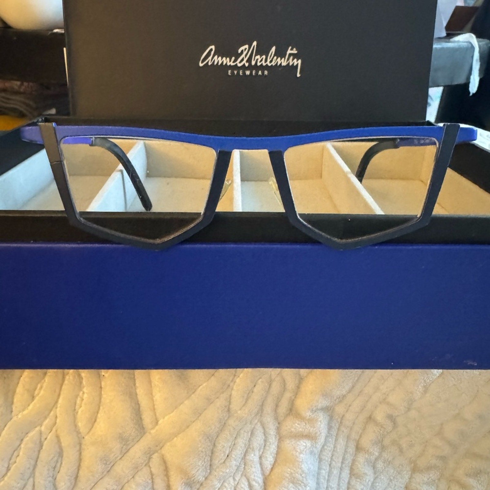 Anne et Valentin Blue and Black Geometric Titanium lightweight sturdy frames