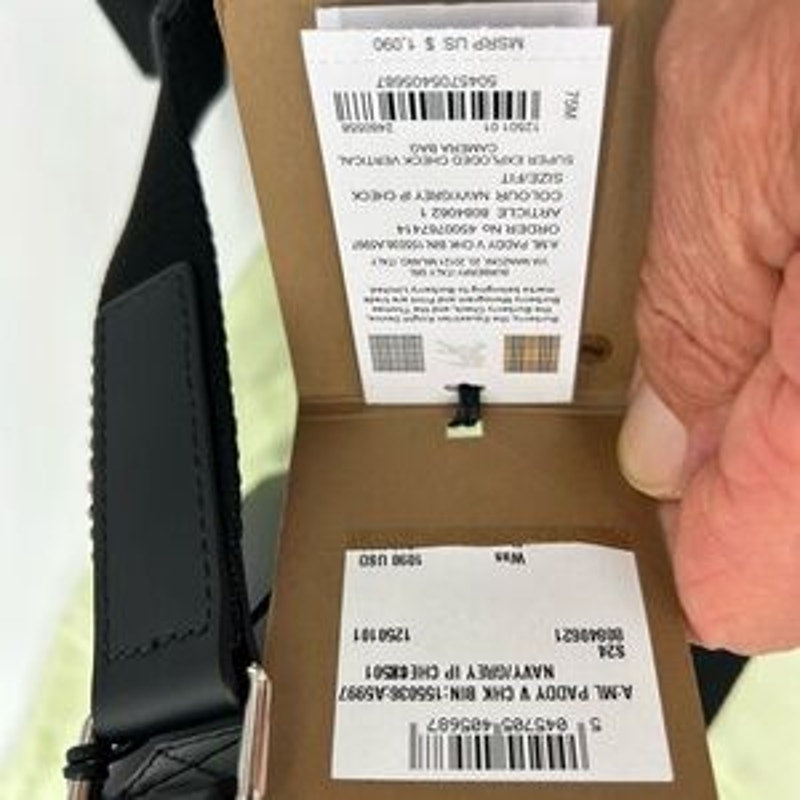 Men's Burberry, paddy check messenger bag adjustable strap made in Italy