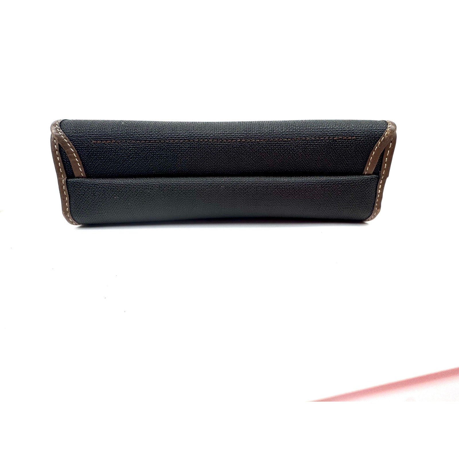 Alfred Dunhill Black & Brown PVC & Leather Clutch / Toiletry Pouch