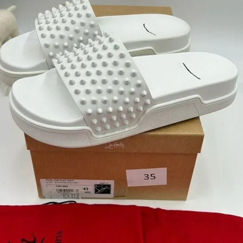 Men’s Christian Louboutin pool fun slides size 43 made in Italy