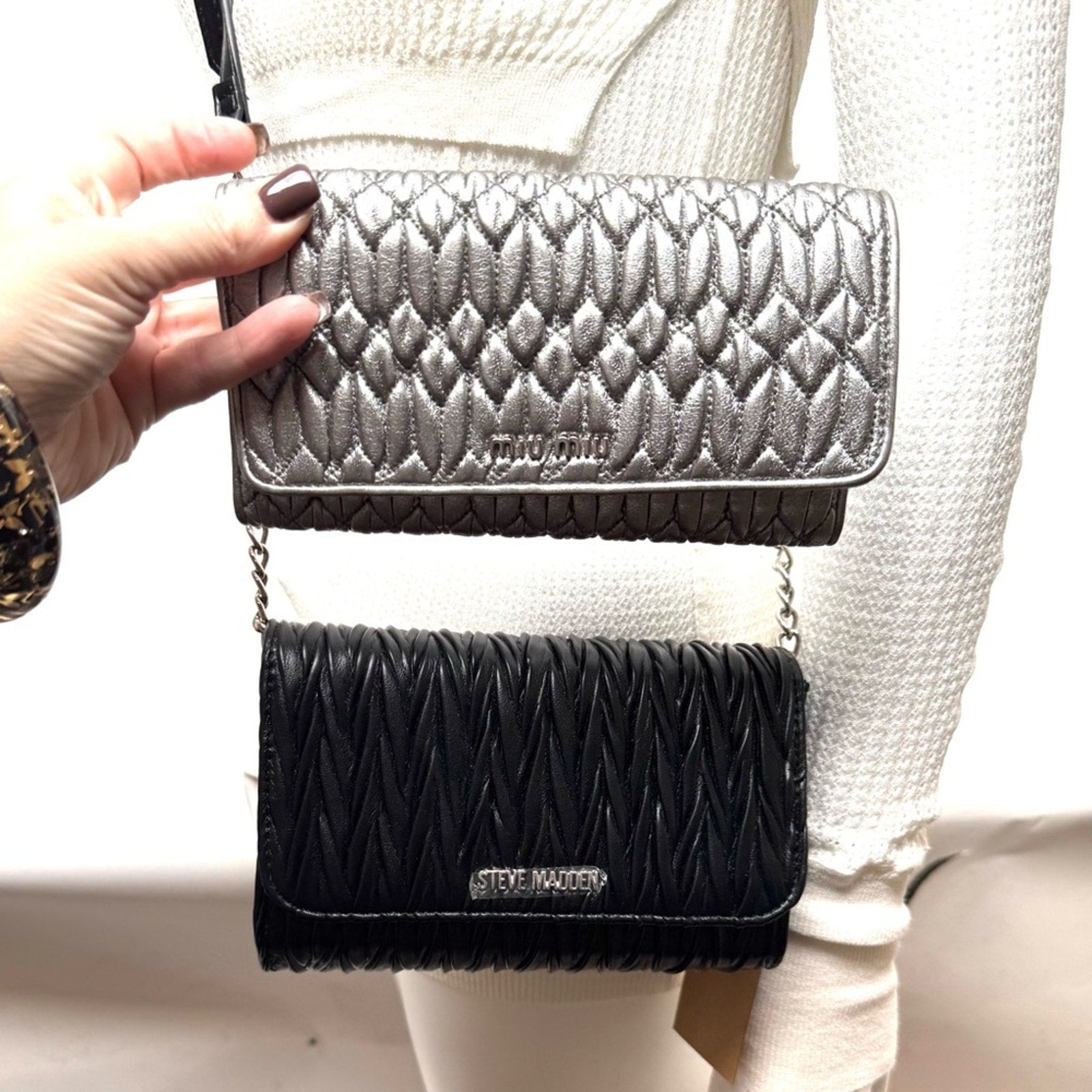 Steve Madden Black Matelasse bag