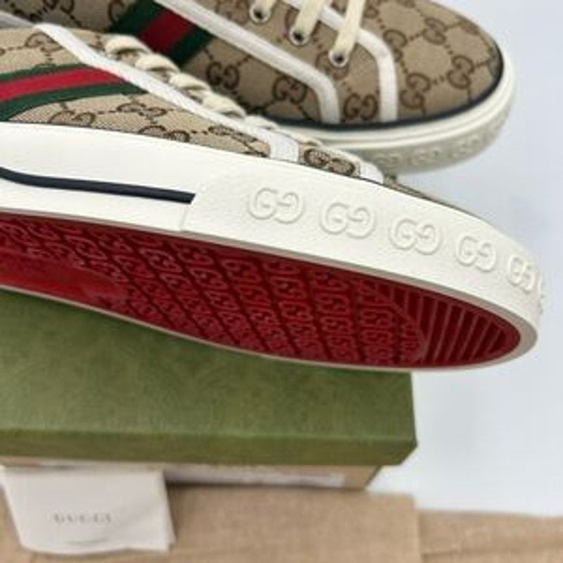 Gucci tennis 1977 low top GG canvas sneaker sized 11.5 fits 12 US made in Italy