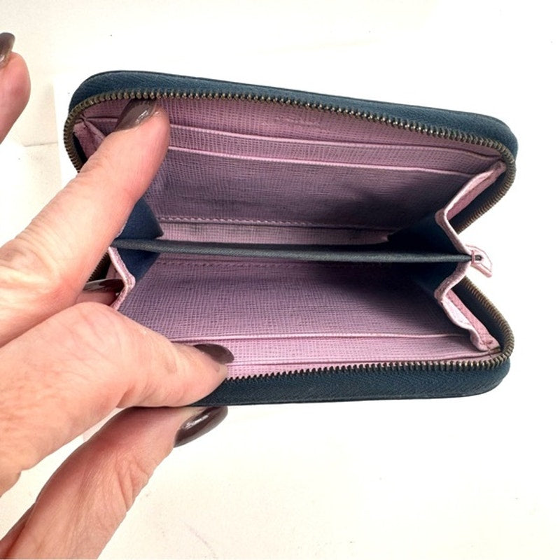 Fendi monster compact wallet, Zeid around blue fuchsia white with crystal eyes