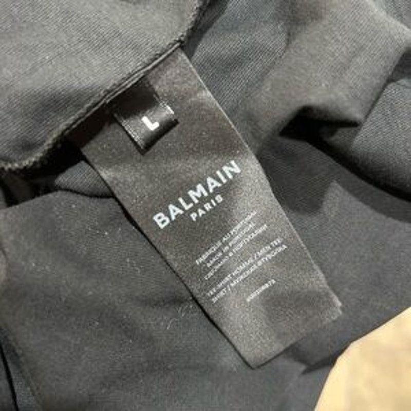 Men's Balmain logo, print cotton T-shirt, size large NWT