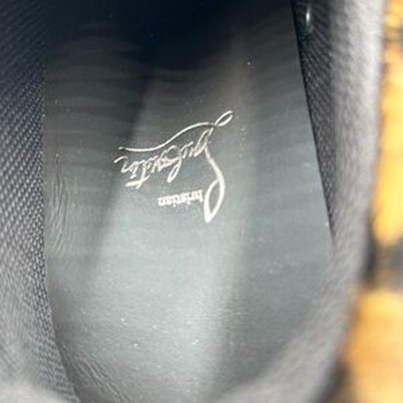 Men's Christian Louboutin leopard affect low top sneakers size 42 made in Italy