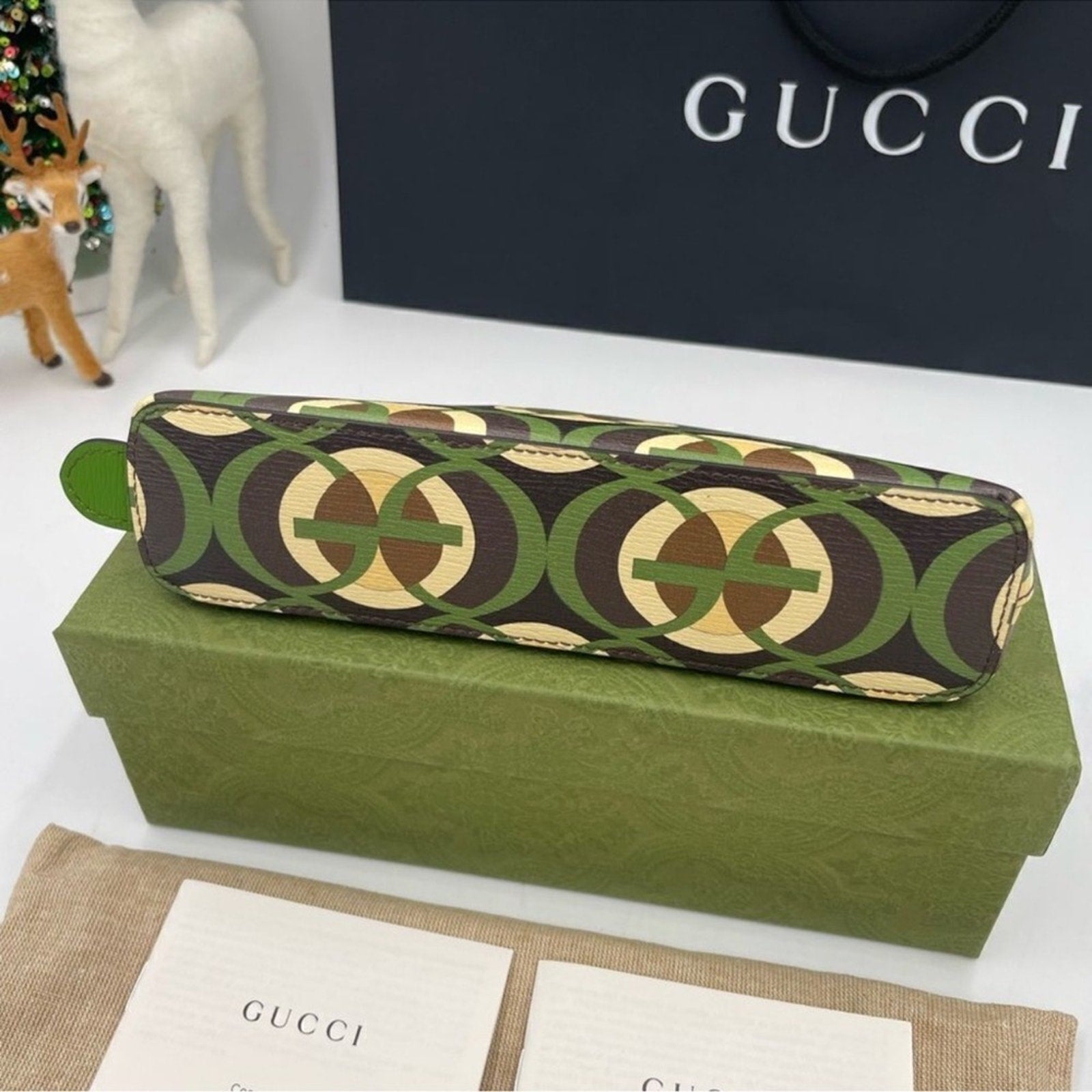 Gucci Unisex Leather Pouch Made in Italy