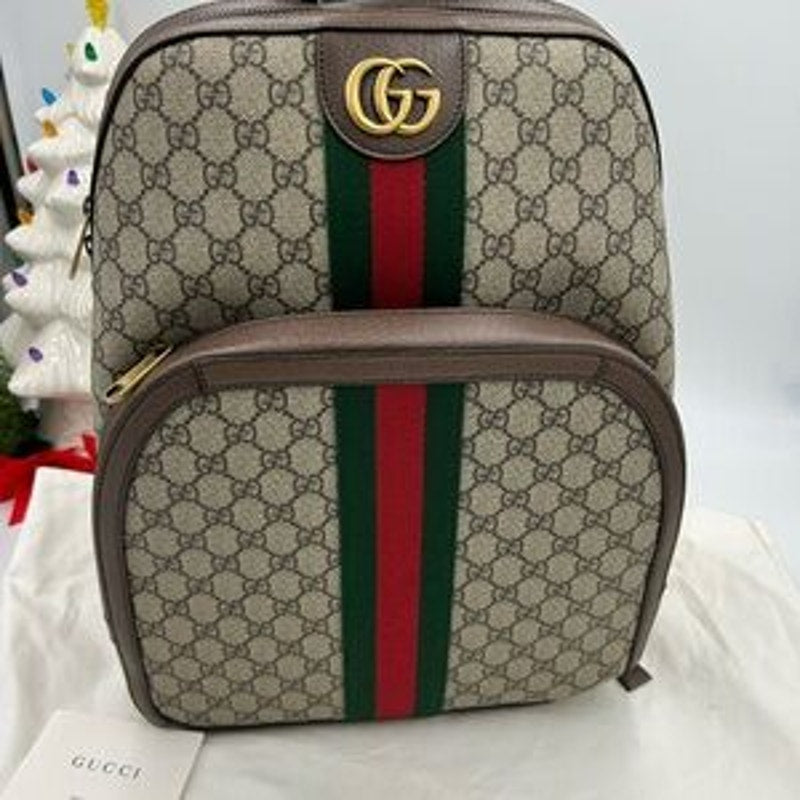 Gucci Ophedia GG Supreme, canvas and leather backpack made in Italy NWT