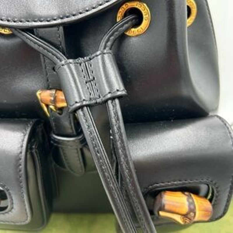 Gucci leather bamboo backpack made in Italy NWT