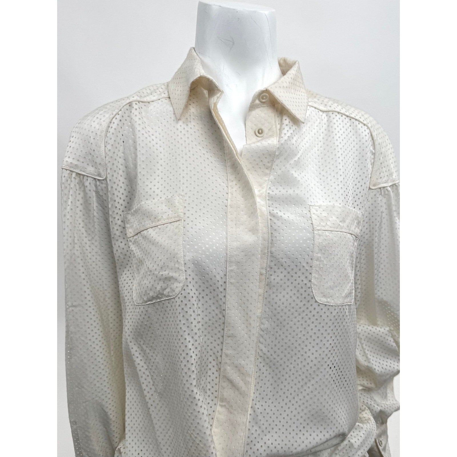 Fendi NWT 100% Silk Button Down Shirt Size IT 42 / US 4