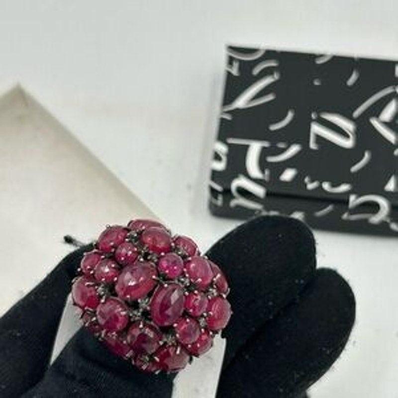 Bavna Sterling, silver and genuine Ruby, ring size 7