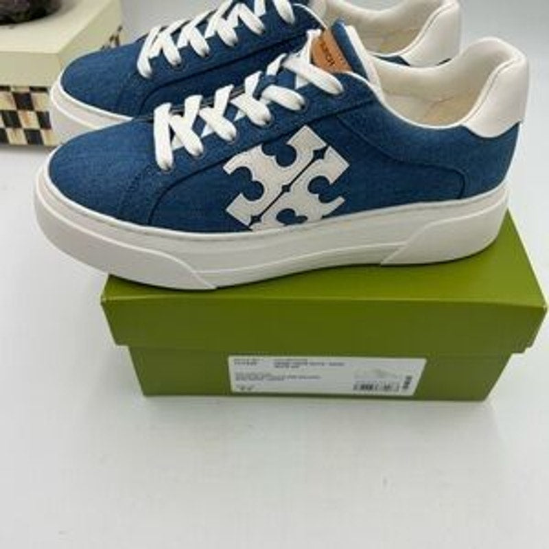 Women's Tory Burch denim platform sneakers size 9.5 US