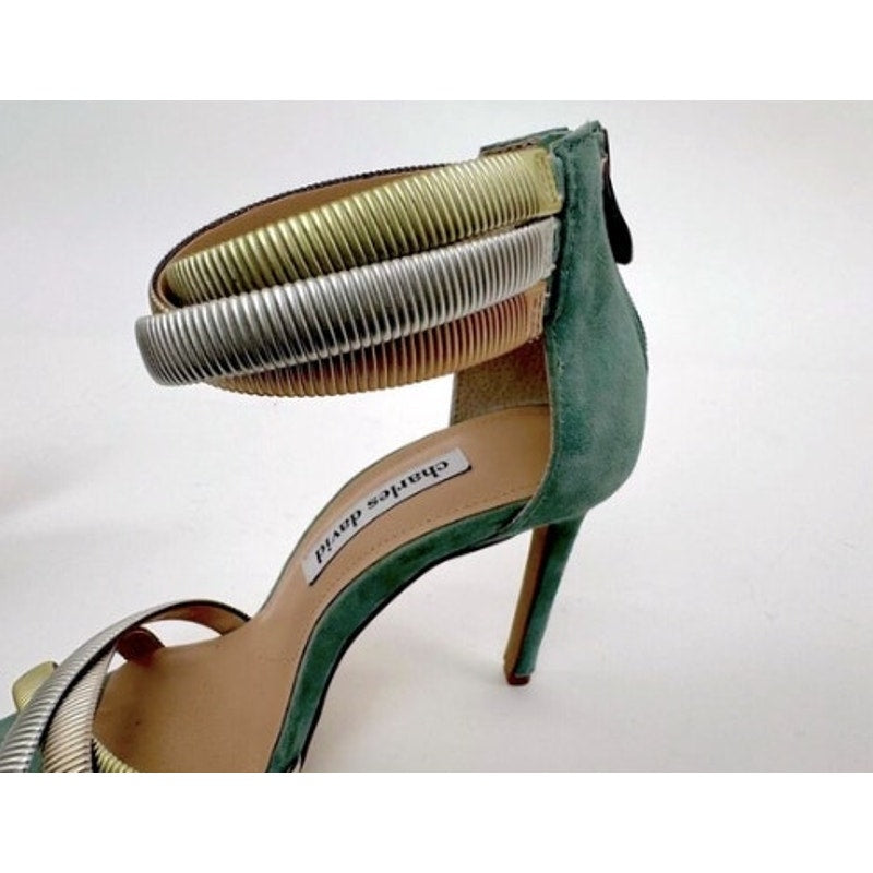 Charles David Women's Blue Electra Sandals Stiletto Suede Heels Size 8.5M